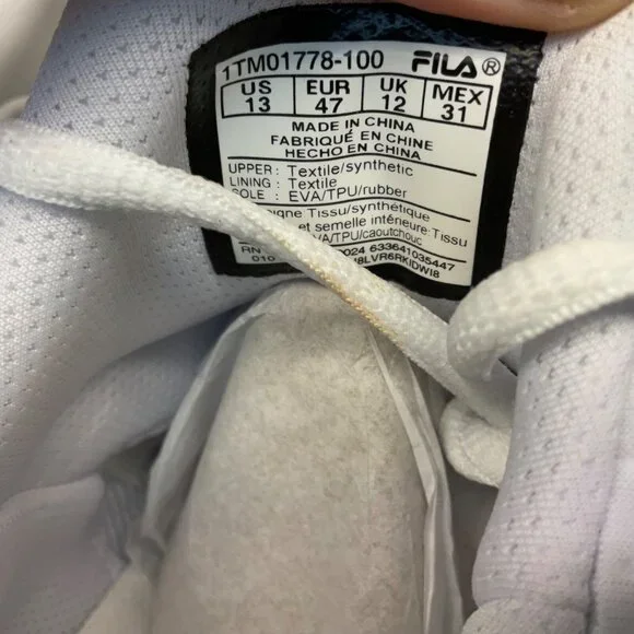 Fila Men's Speedserve Energized Tennis Sneakers 1TM01778-100 White Size 13M - Picture 8 of 9